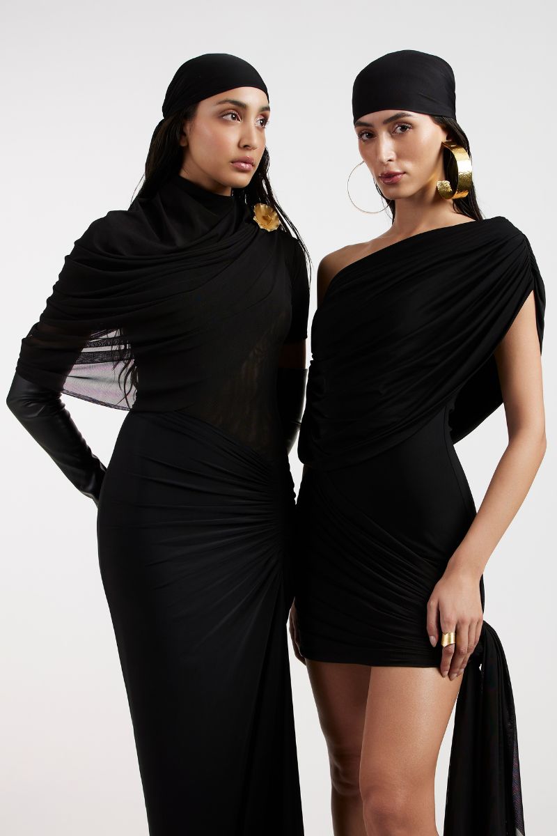 RHEA BLACK MAXI DRESSES