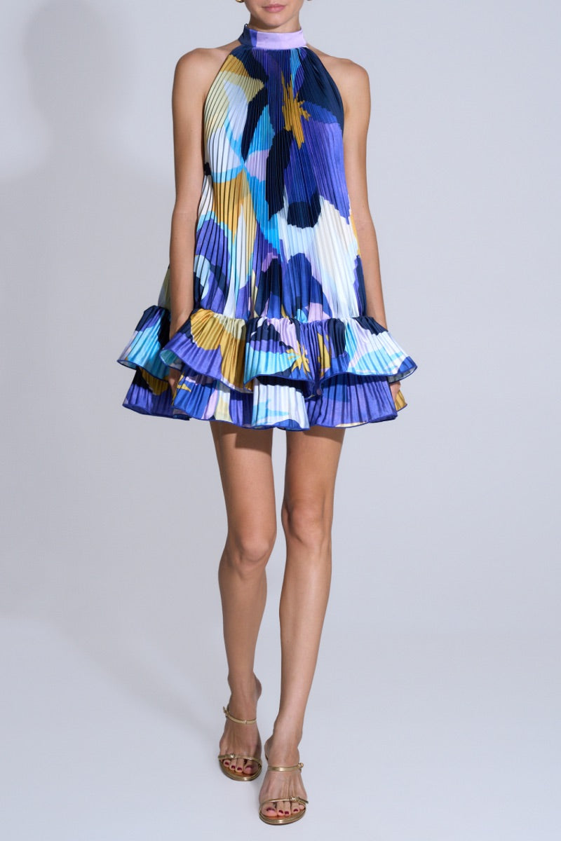 SOLEIL MINI DRESS IN BLUE CALYPSO