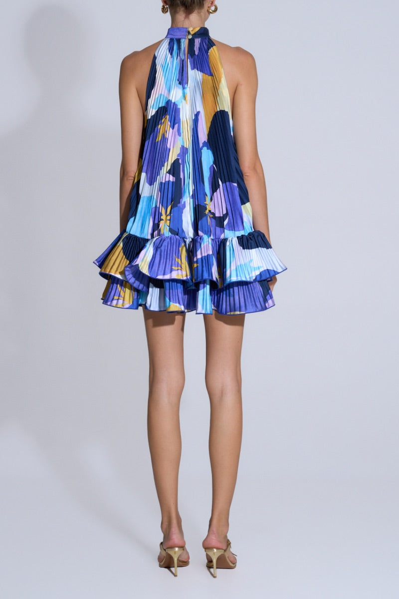 SOLEIL MINI DRESS IN BLUE CALYPSO