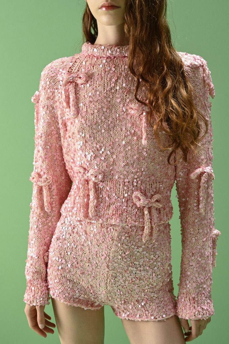 SALUE LONG SLEEVE SWEATER IN PINK