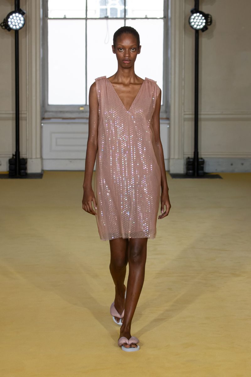 COCO TULLE DRESS IN SALMON PINK AND CARAMEL