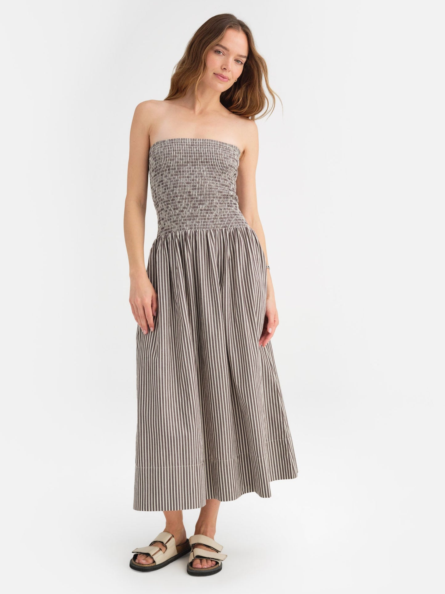 Organic Poplin Smocked Dress