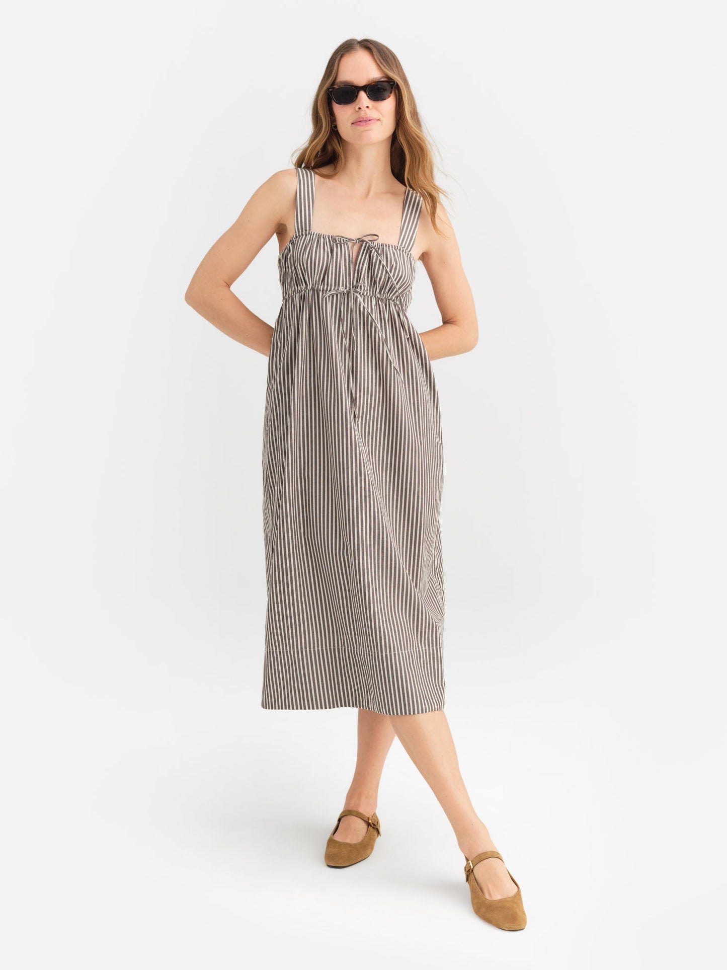 Organic Poplin Pocket Midi Dress