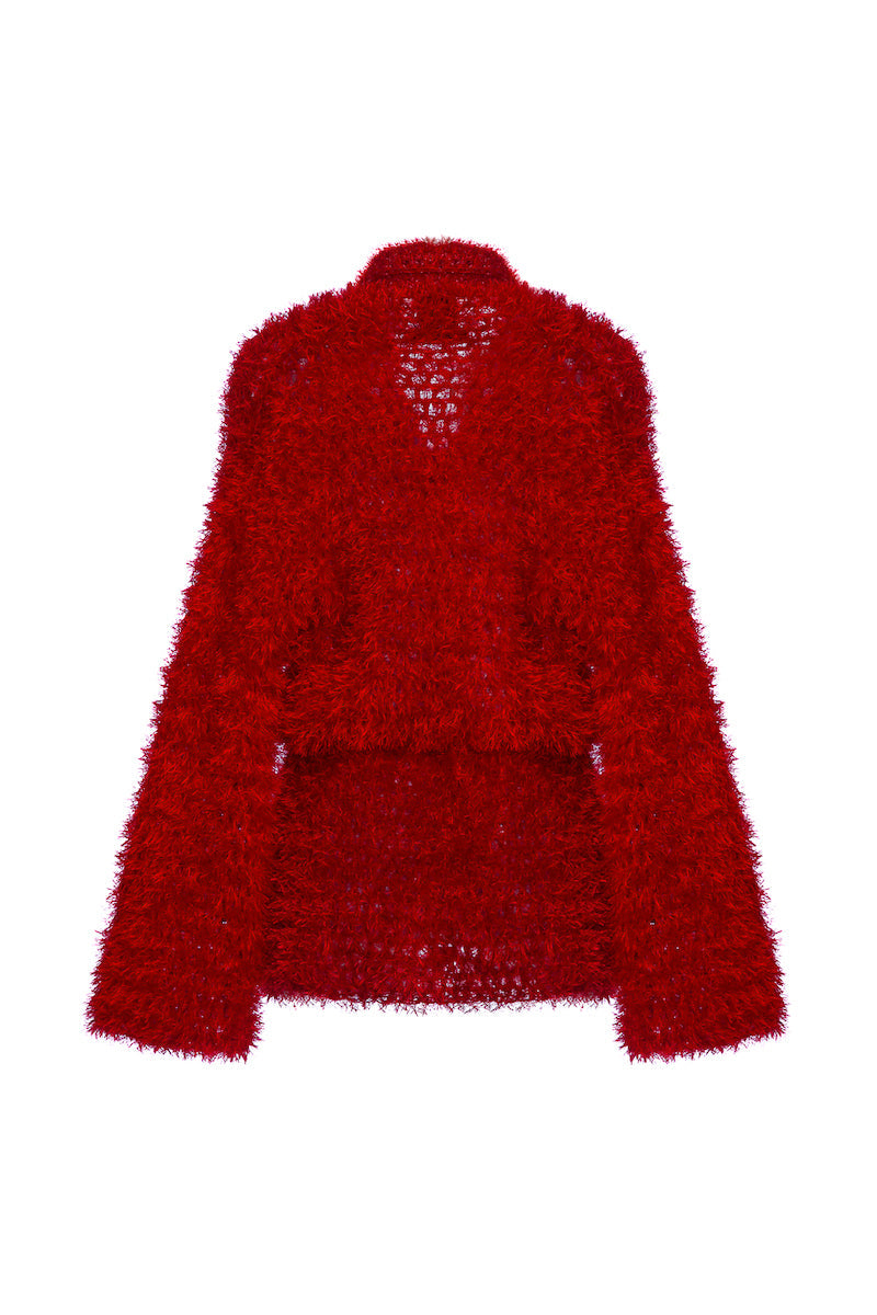 RED MONROE HANDMADE KNIT CARDIGAN DRESS
