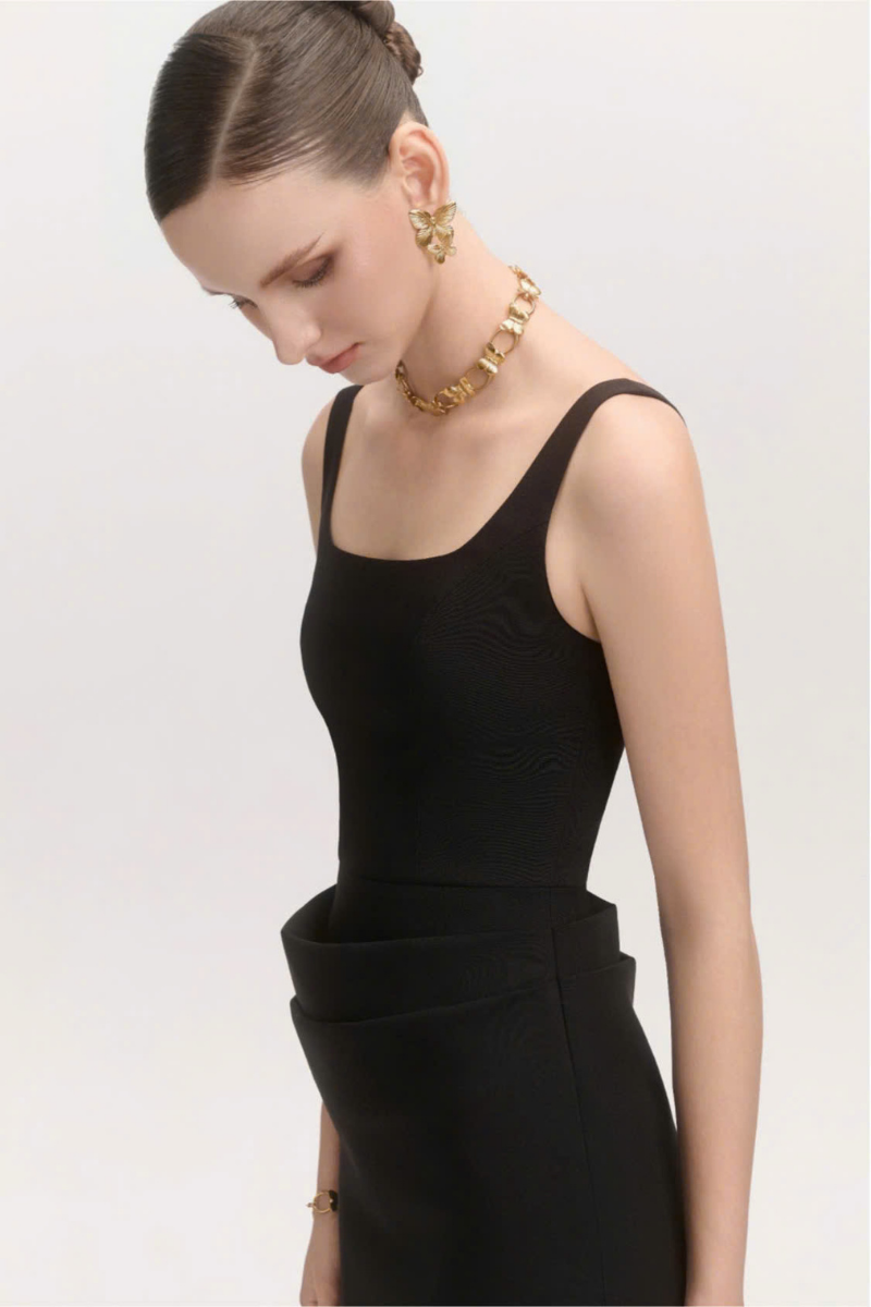 CHAMPAGNE MIDI DRESS