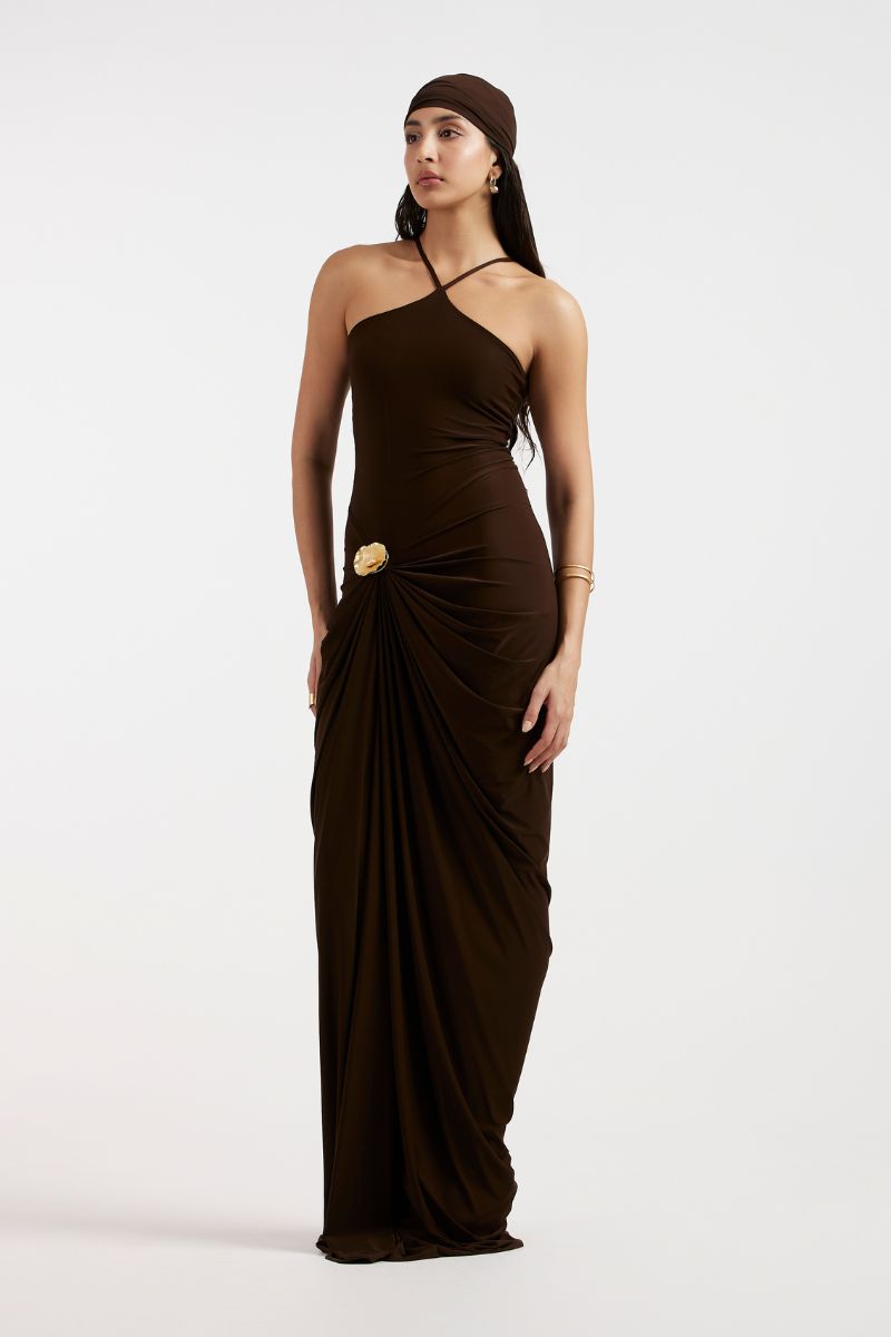 LIORA DRAPED MAXI DRESS