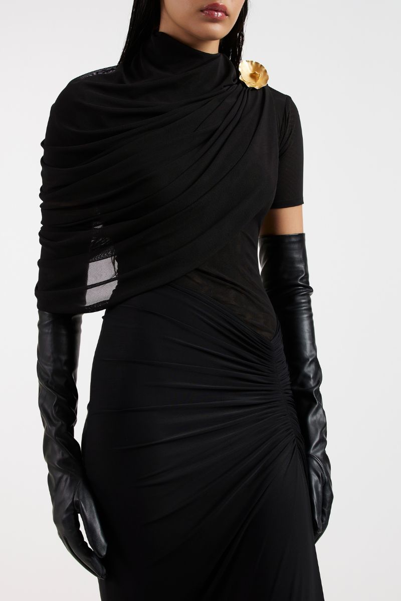 RHEA BLACK MAXI DRESSES