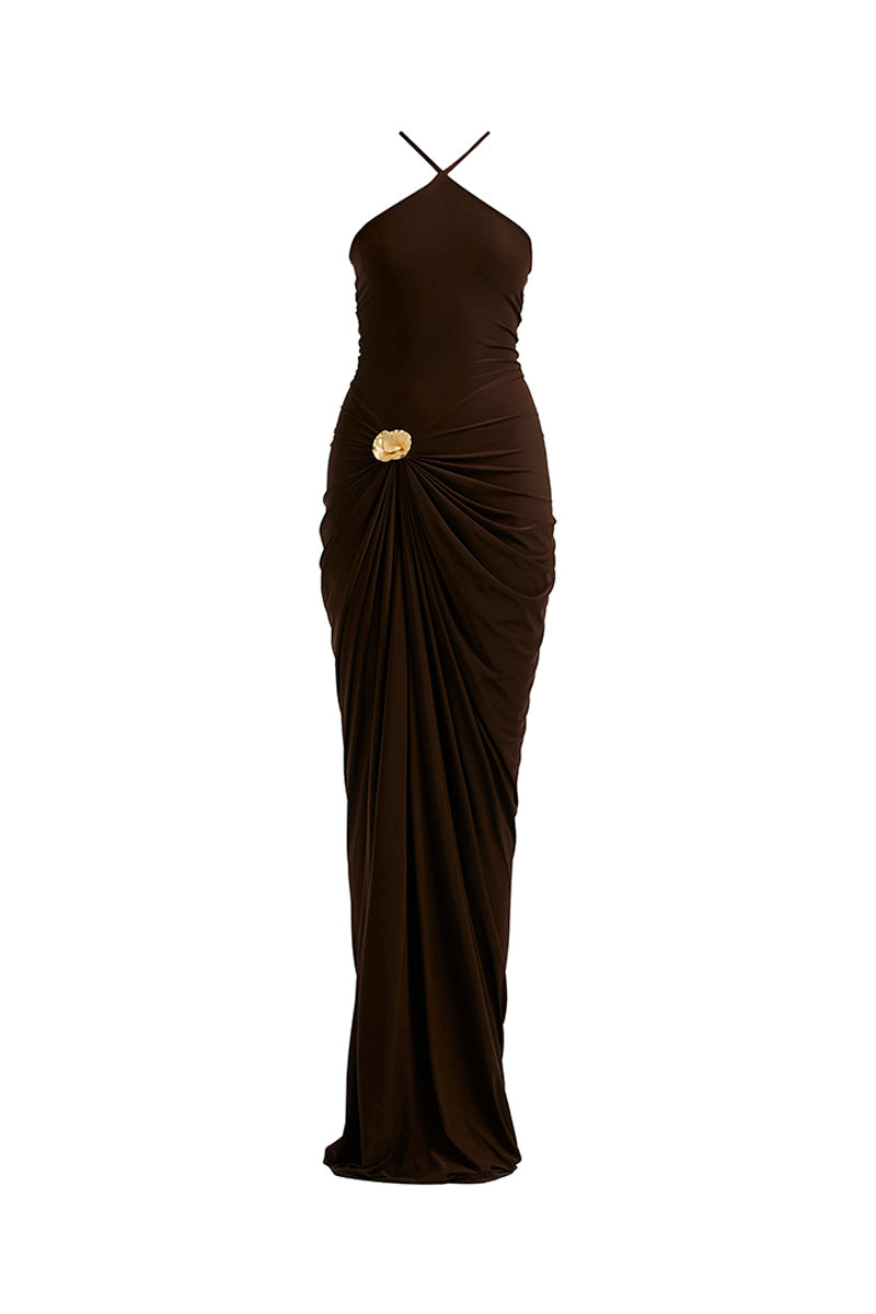 LIORA DRAPED MAXI DRESS