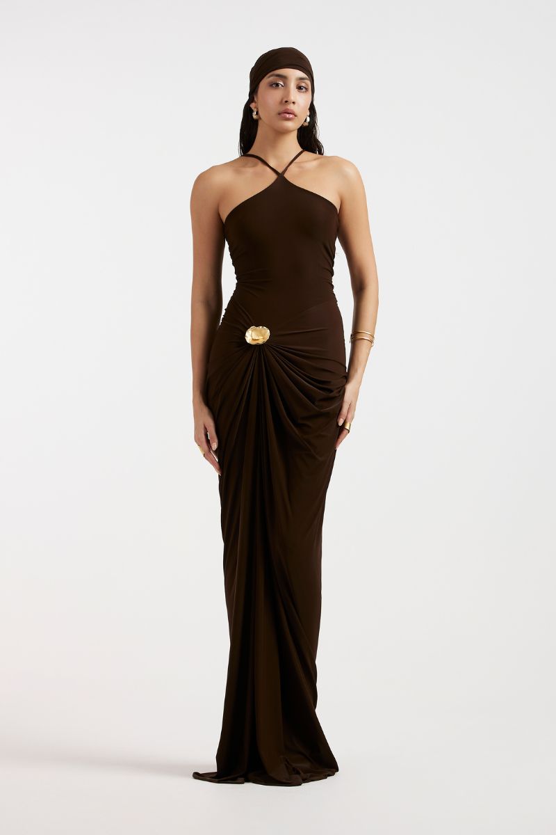 LIORA DRAPED MAXI DRESS