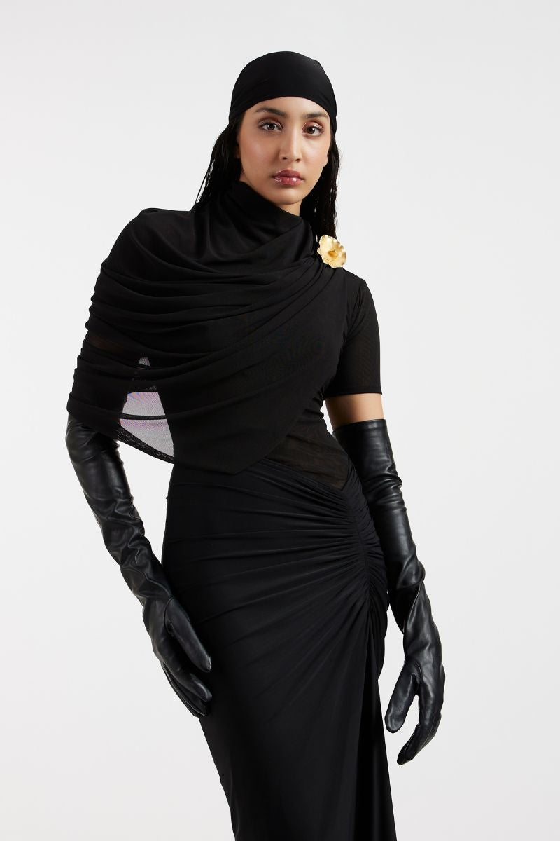 RHEA BLACK MAXI DRESSES