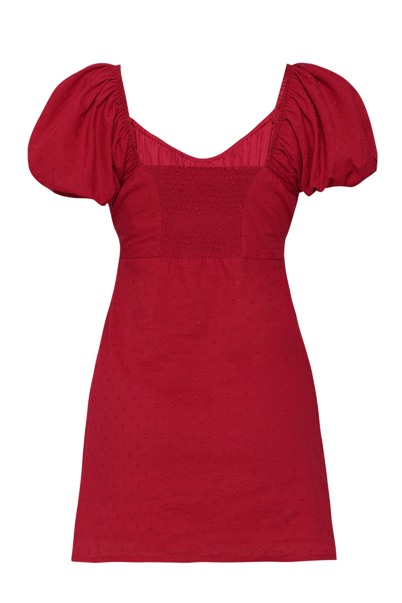 DOMINICA MINI DRESS IN CHERRY