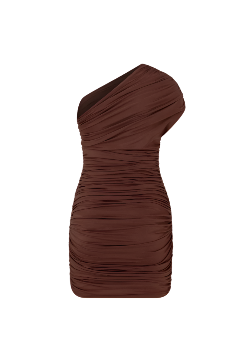 TERESA DRESS IN BROWN