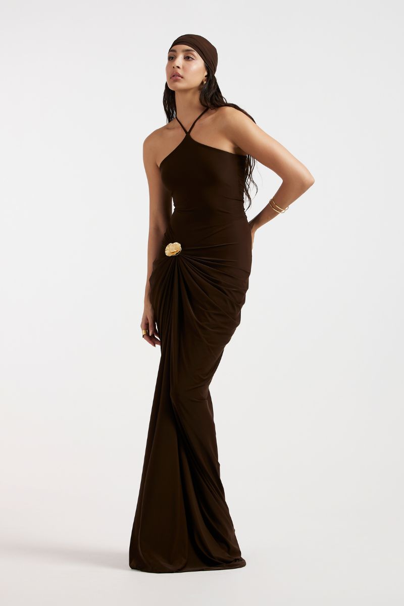 LIORA DRAPED MAXI DRESS