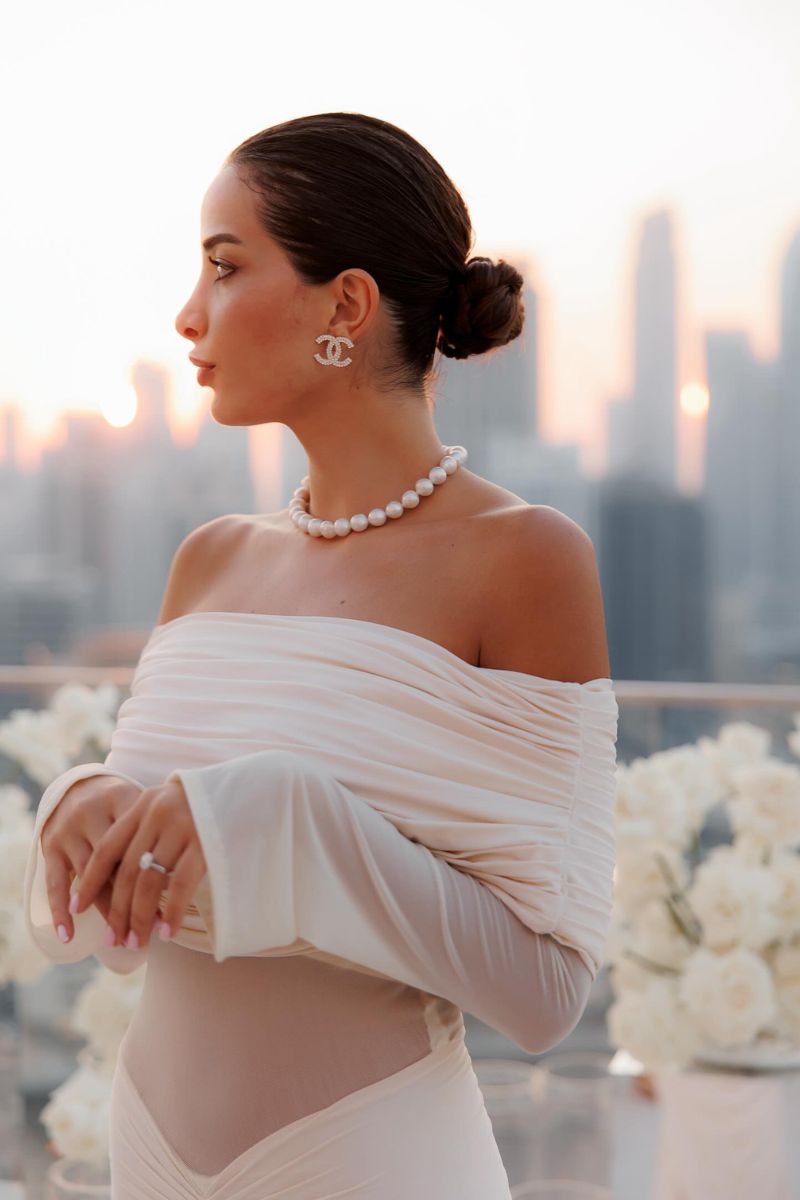 JOLENE OFF-SHOULDER RUCHED GOWN