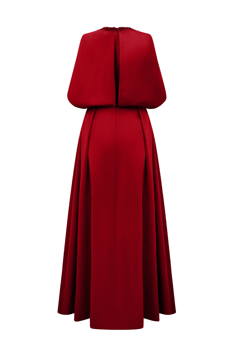 SILK TAFFETA DRESS IN RED