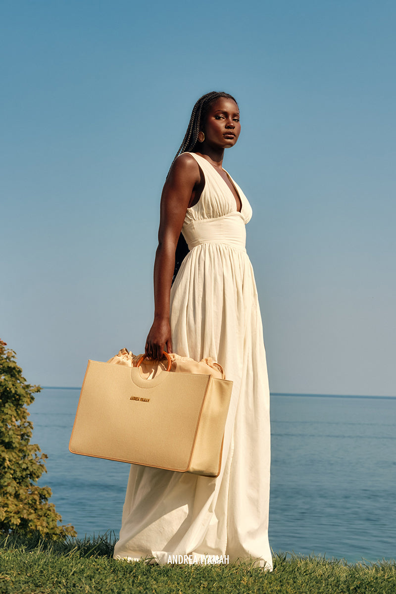 REXI COTTON MAXI DRESS IN LIMESTONE