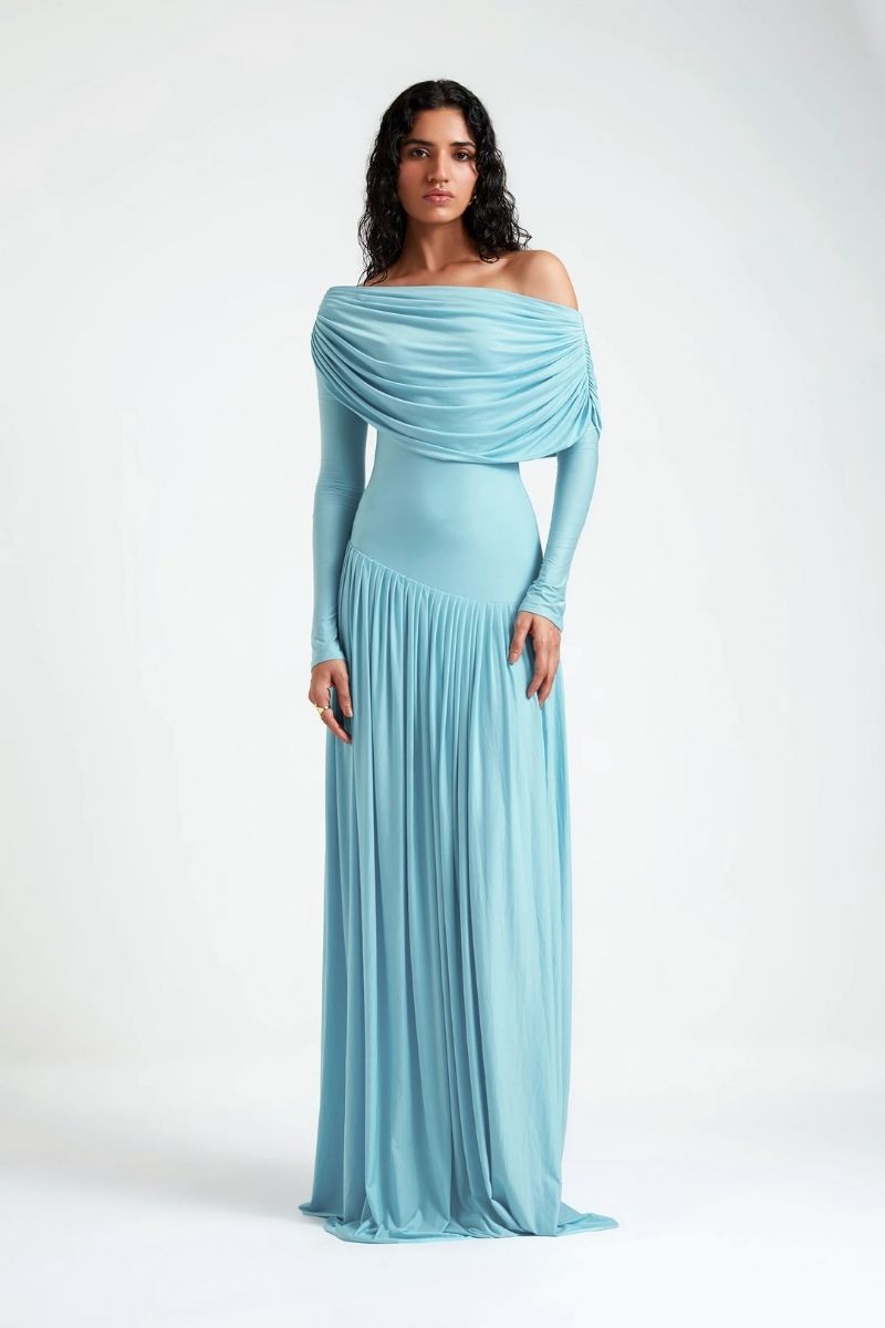ANNIE TROPICAL BLUE GOWN
