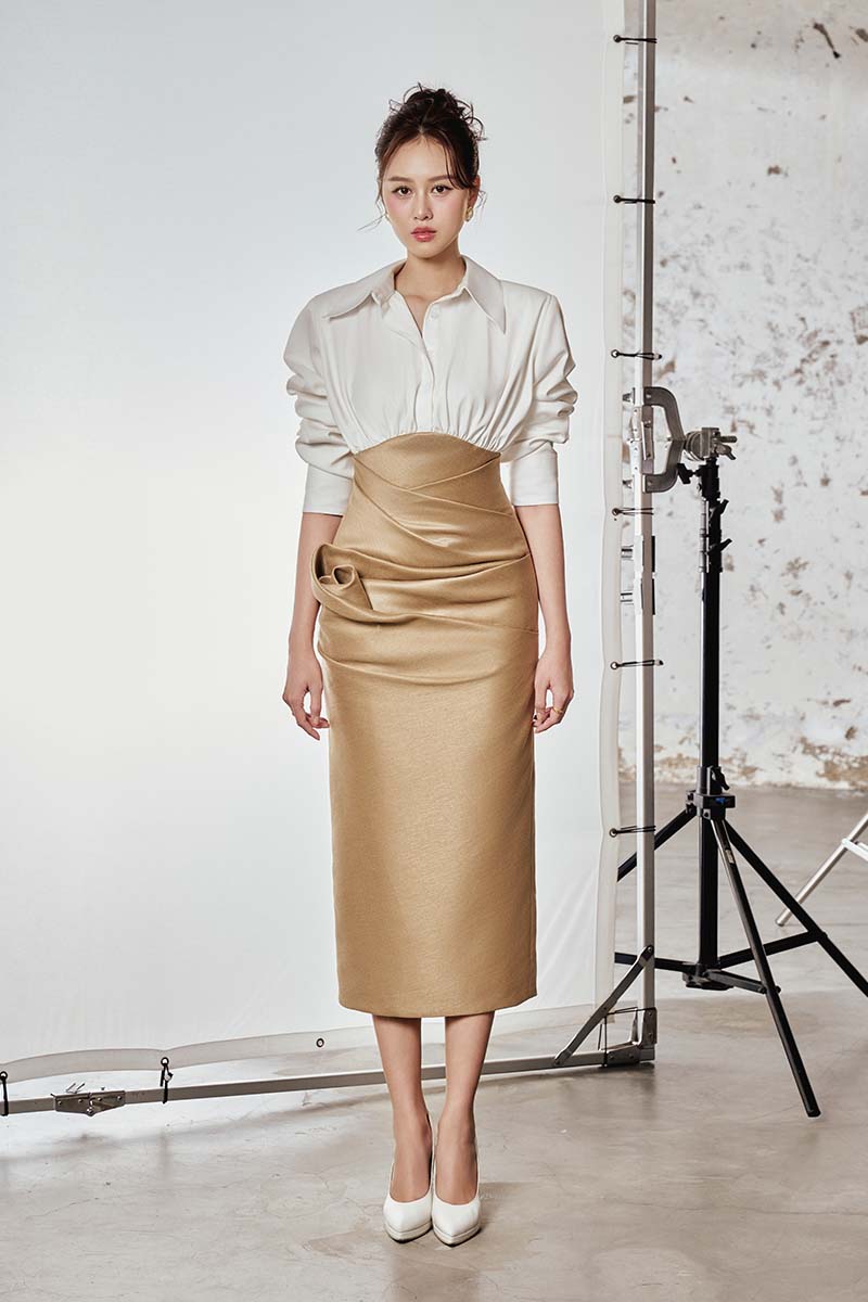 ROSE HAZE MIDI DRESS