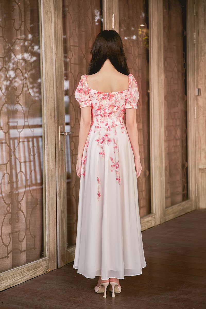 FLORAL MIRAGE MIDI DRESS