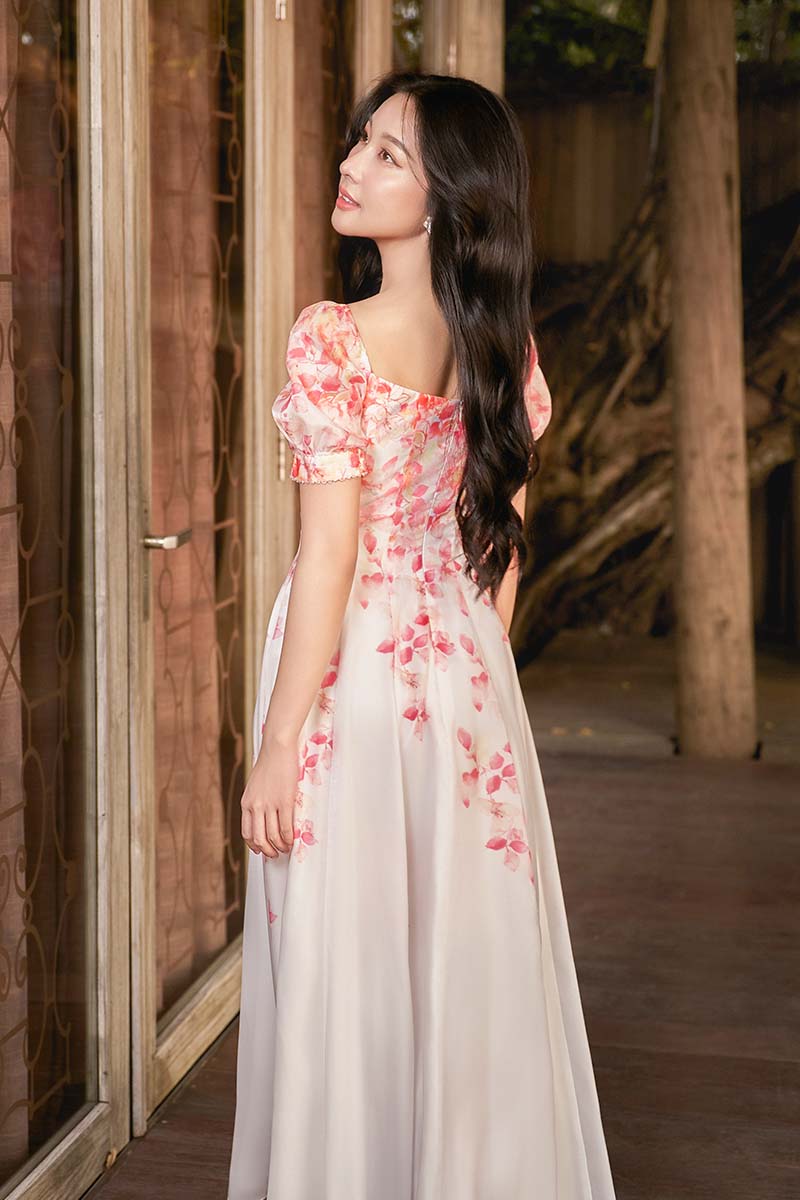 FLORAL MIRAGE MIDI DRESS