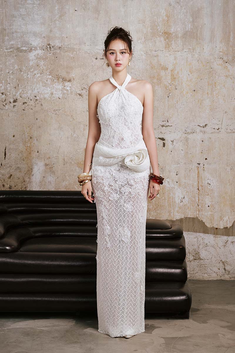 IVORY FRAME MAXI DRESS