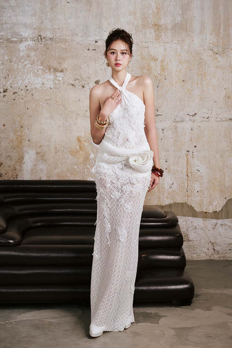 IVORY FRAME MAXI DRESS