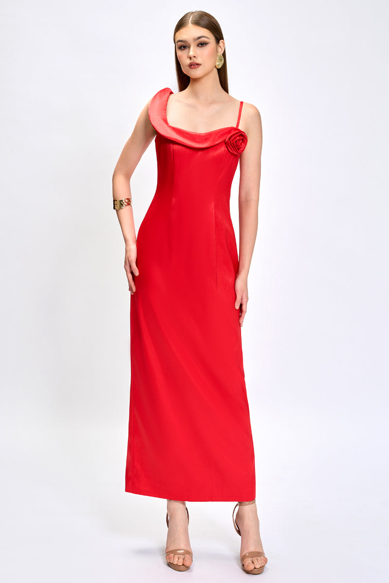 ADA ROSETTE MAXI IN RED