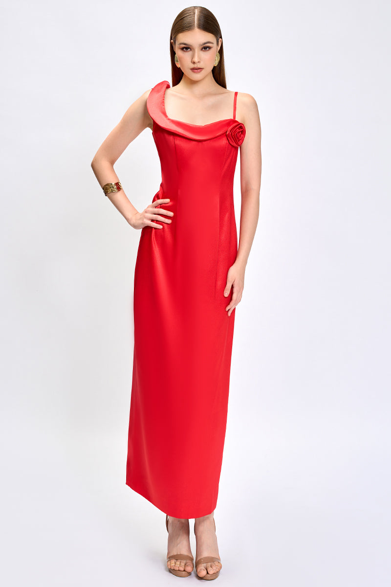 ADA ROSETTE MAXI IN RED