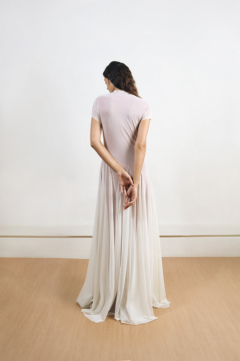 BAKLAVA DRESS IN WHITE AND ORANGE