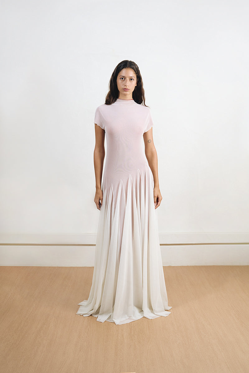 BAKLAVA DRESS IN WHITE AND ORANGE
