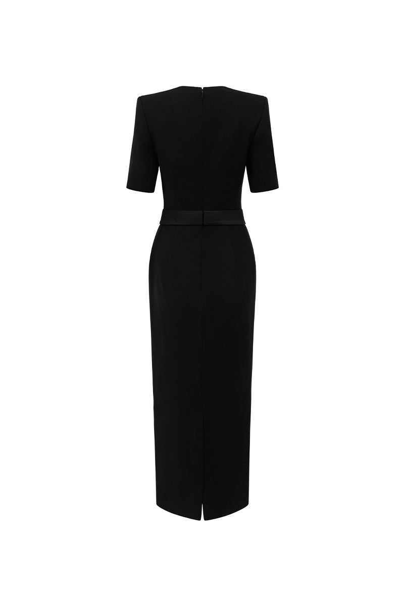 KNEE LENGTH DRESS IN BLACK