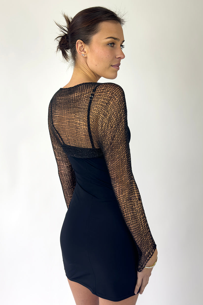 BLACK CHAIN BOLERO SHRUG