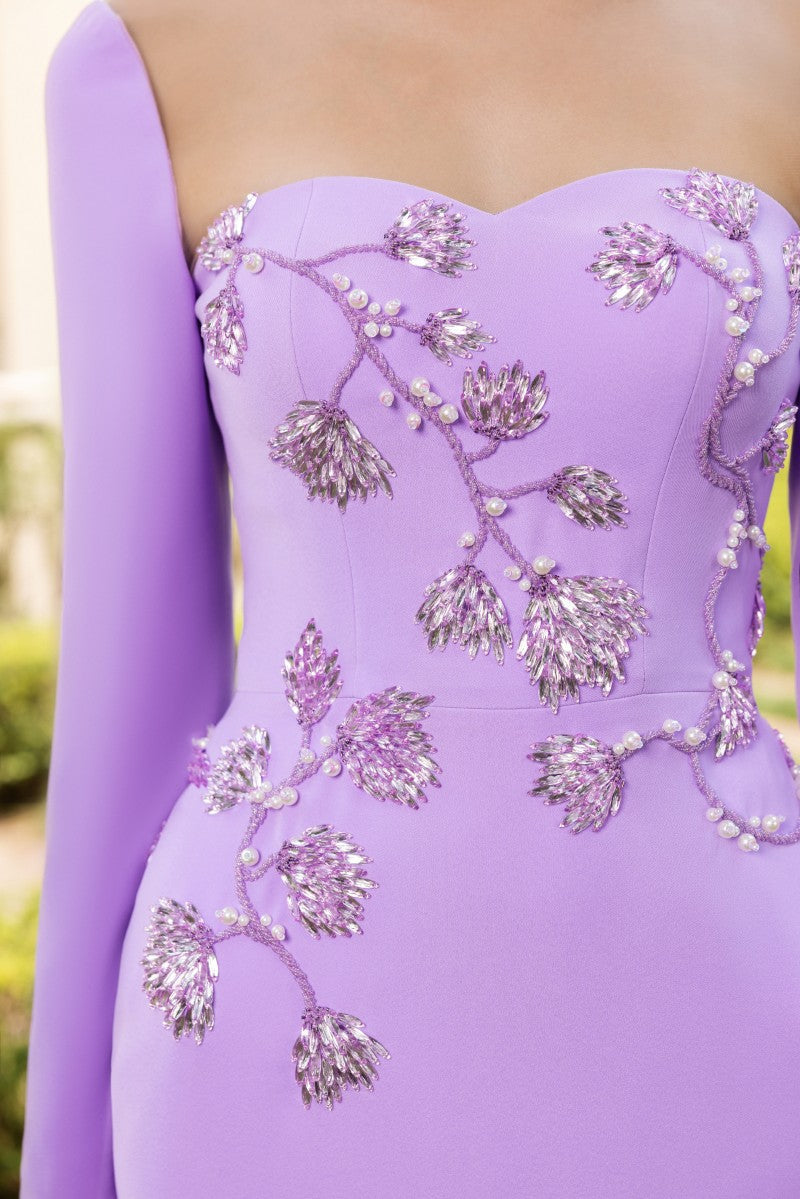 RENÉE CREPE GOWN IN VIOLET