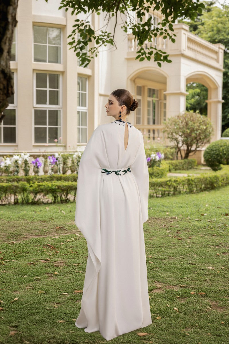 MAELLE CREPE GOWN IN WHITE