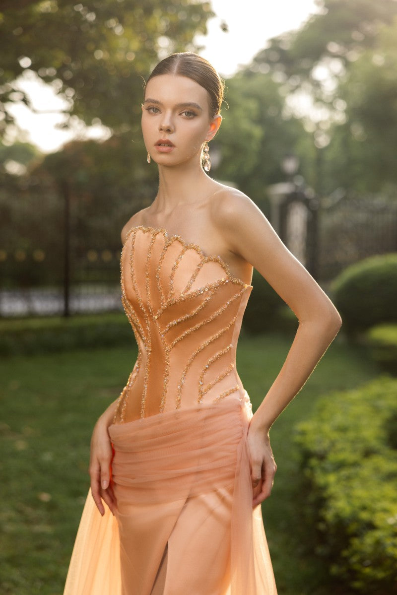CAPUCINE SILK TAFFETA AND TULLE GOWN