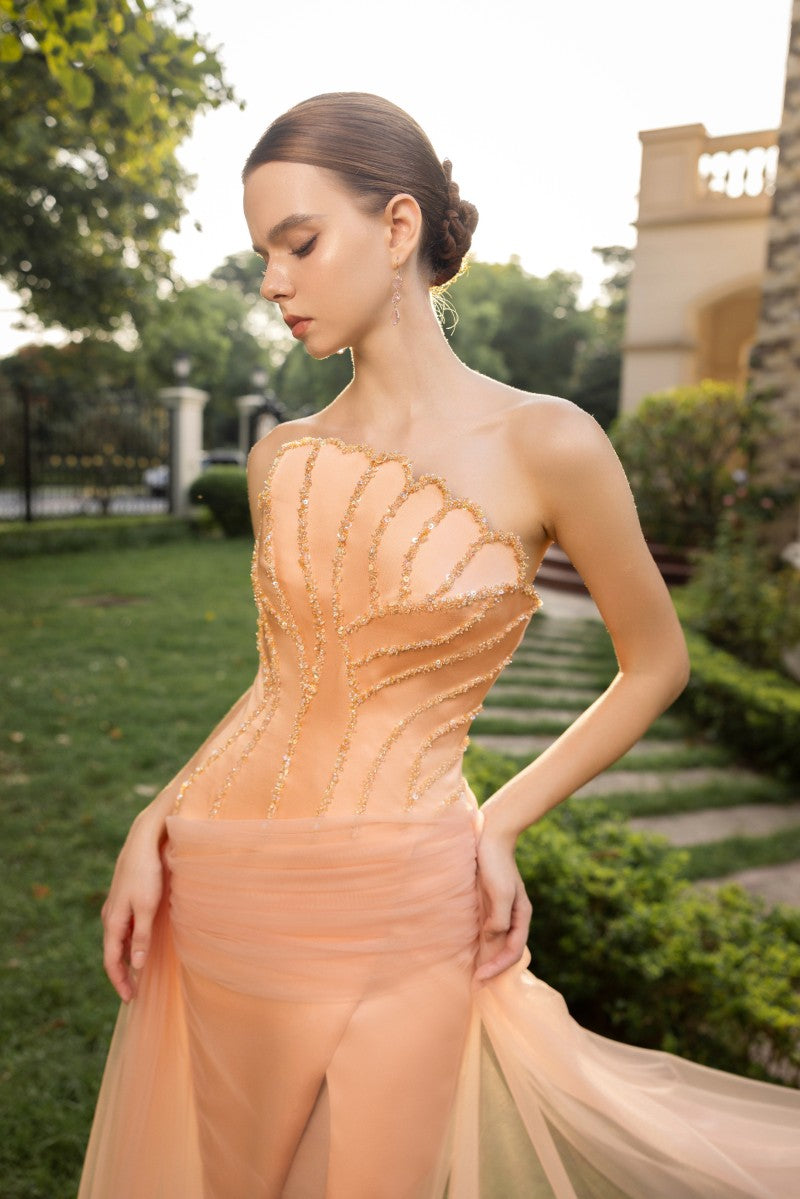 CAPUCINE SILK TAFFETA AND TULLE GOWN