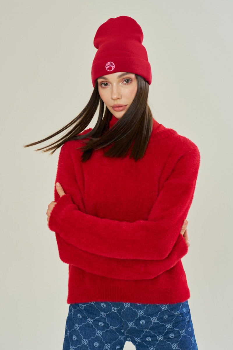 HOT ROSEBERRY OVERSIZE ICONIC KNIT