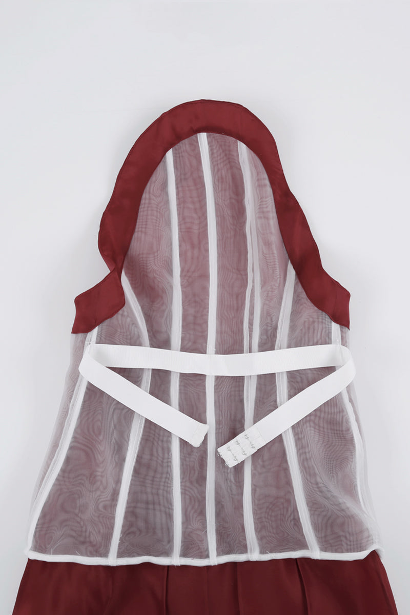 CORSET SILK GOWN IN RED