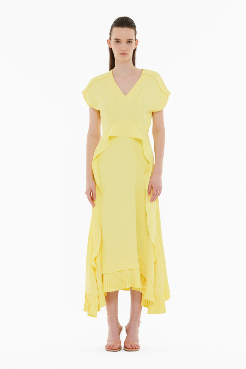FRILLED PANELLED DRESS