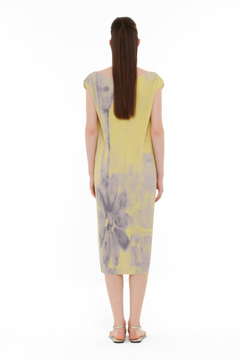 PRINTED PLISSE DRESS