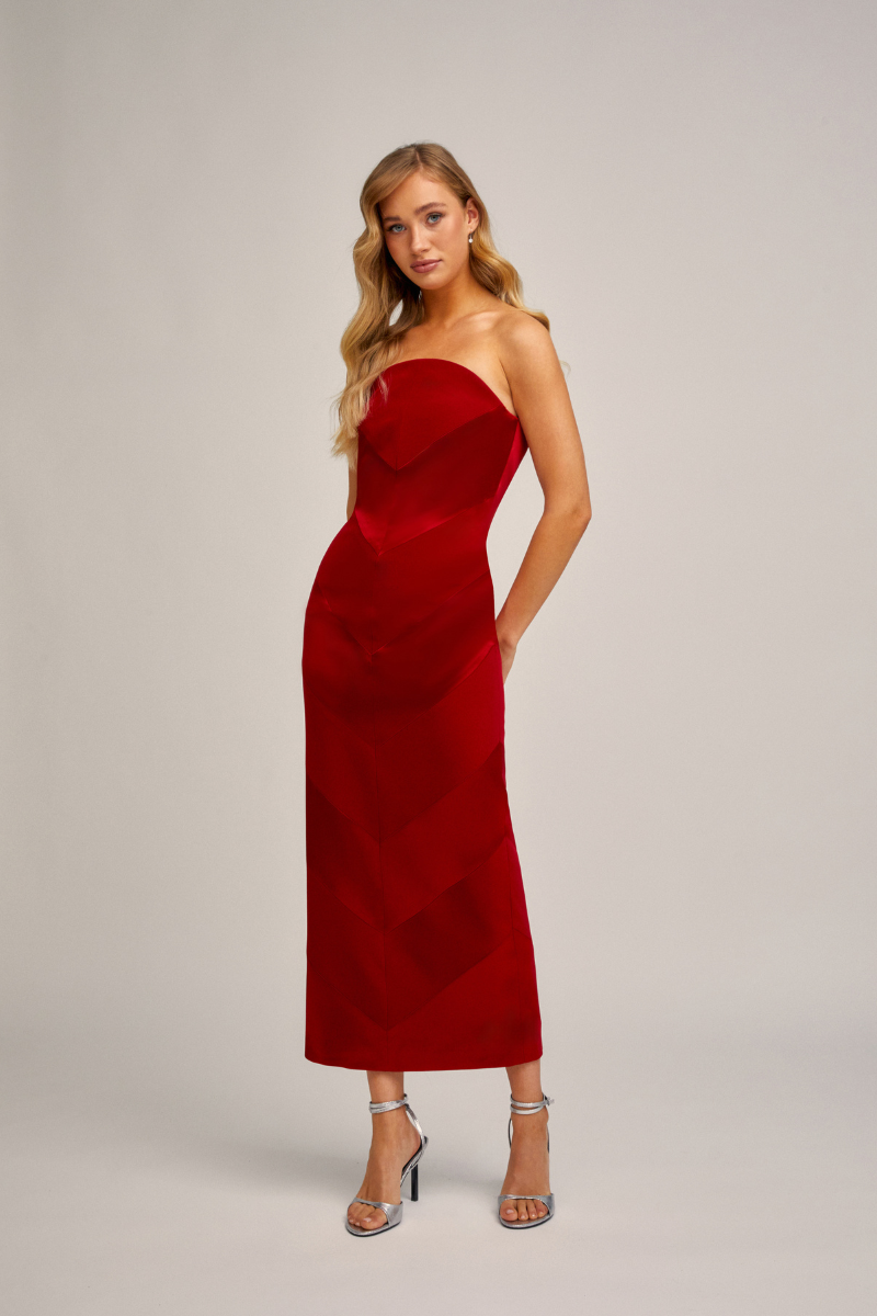 IBIZA MIDI DRESS IN RED