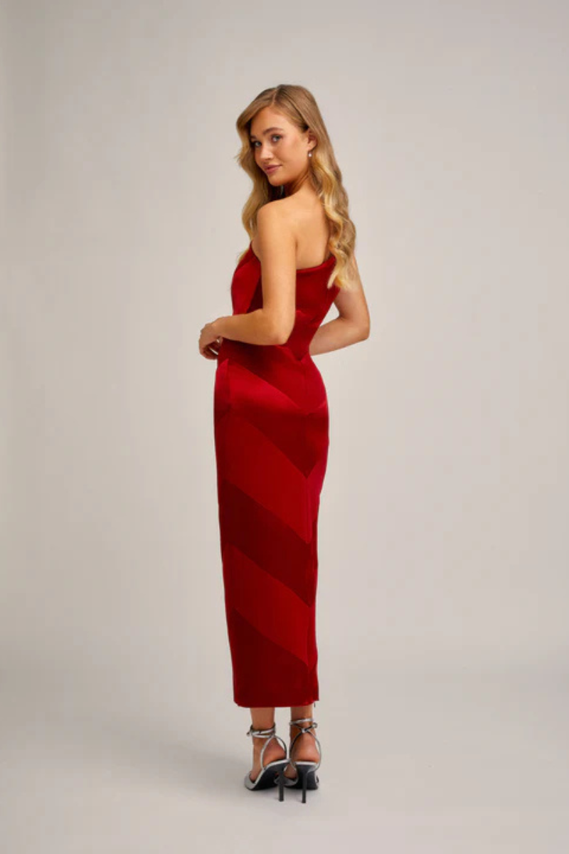 IBIZA MIDI DRESS IN RED