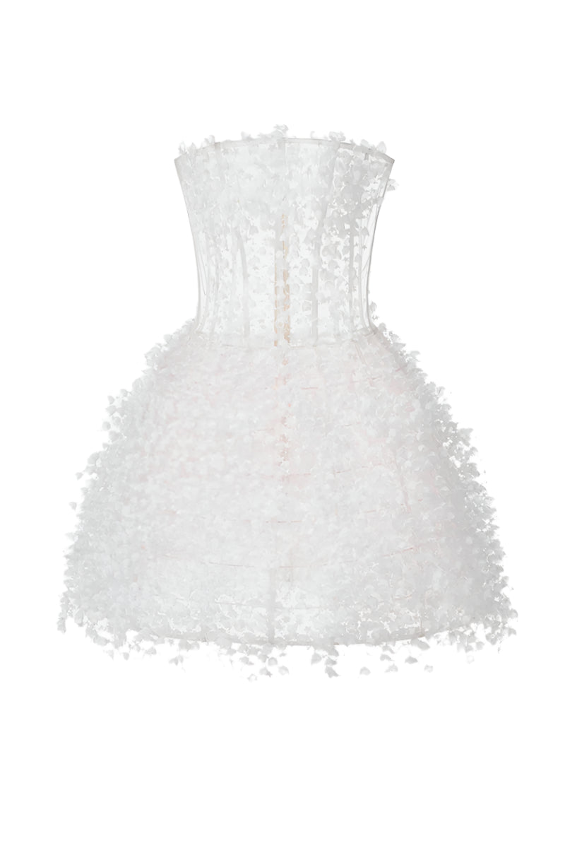 IVORY FLOWERS MINI DRESS