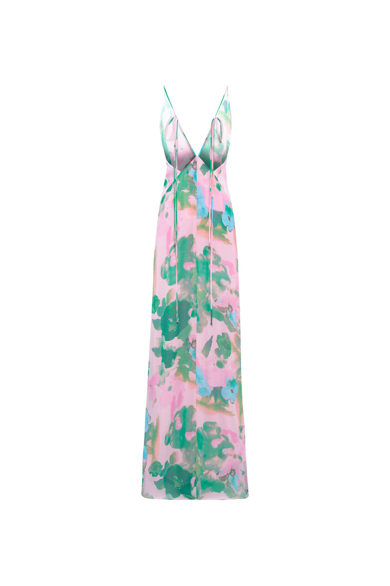 JANE DRESS IN SOFT PINK AND GREEN
