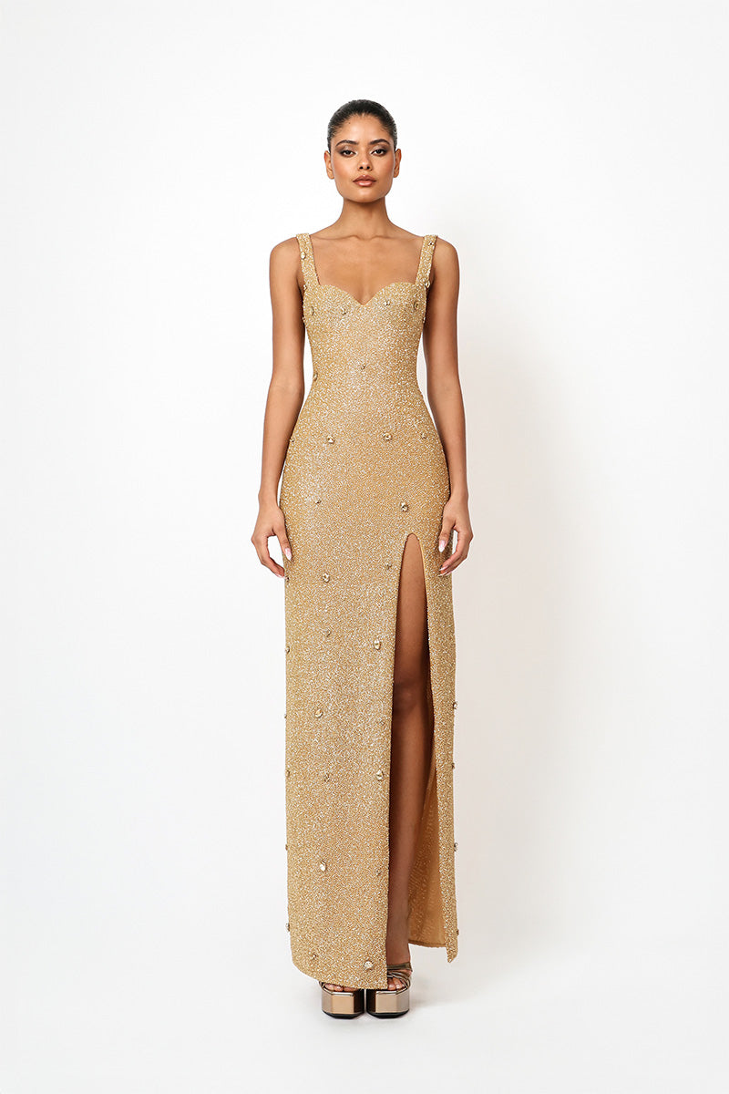 KROON MAXI DRESS IN GOLD
