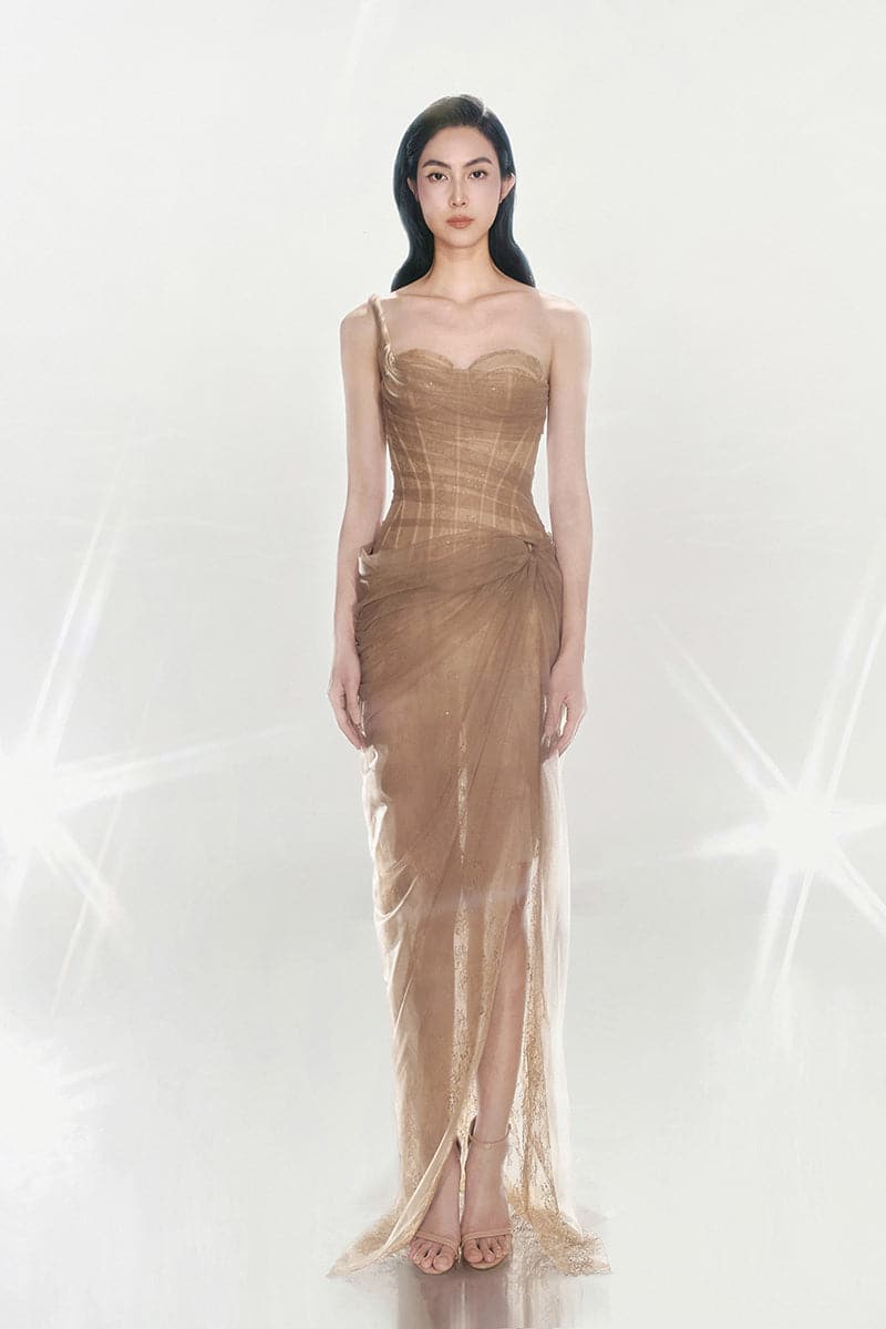 MARA DRESS IN BROWN