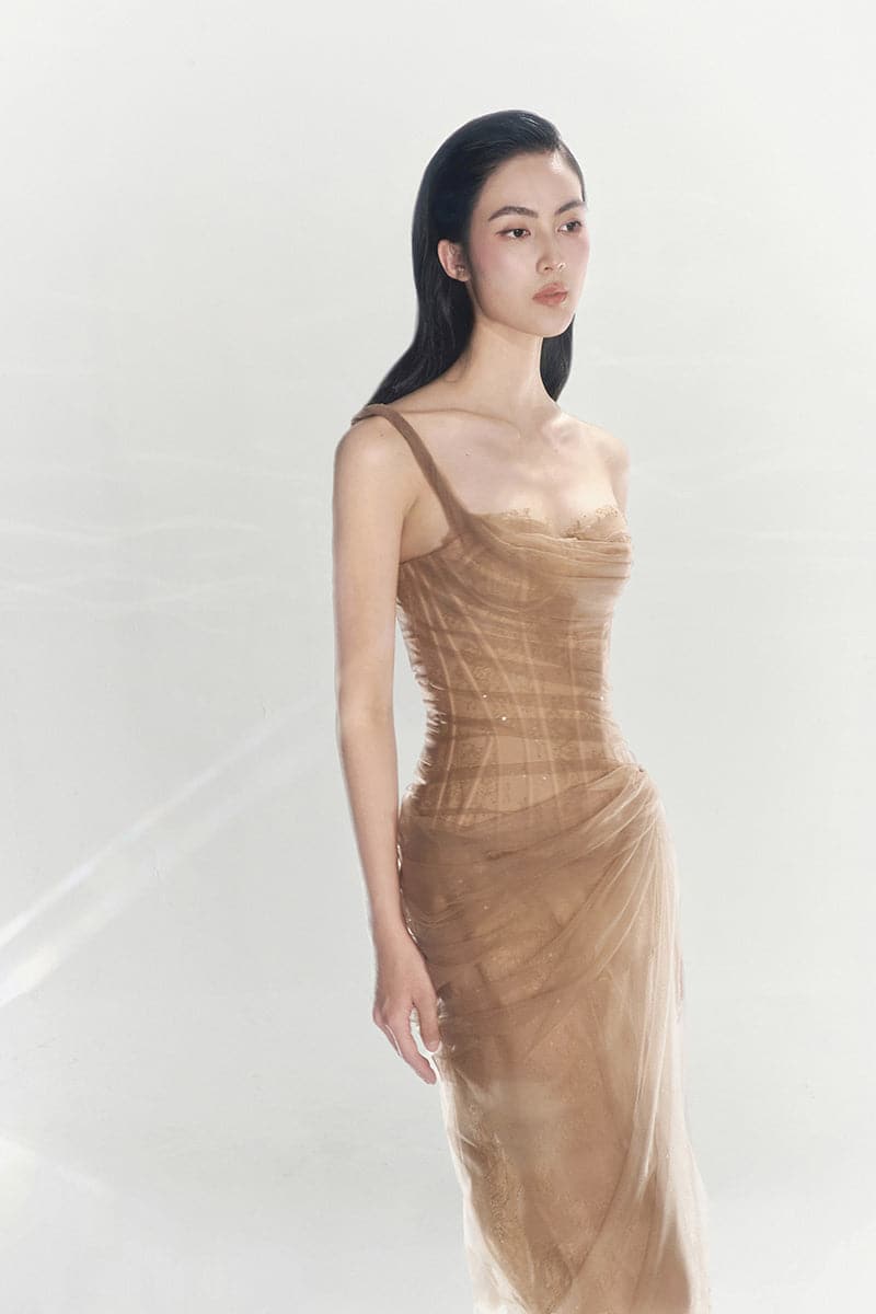 MARA DRESS IN BROWN