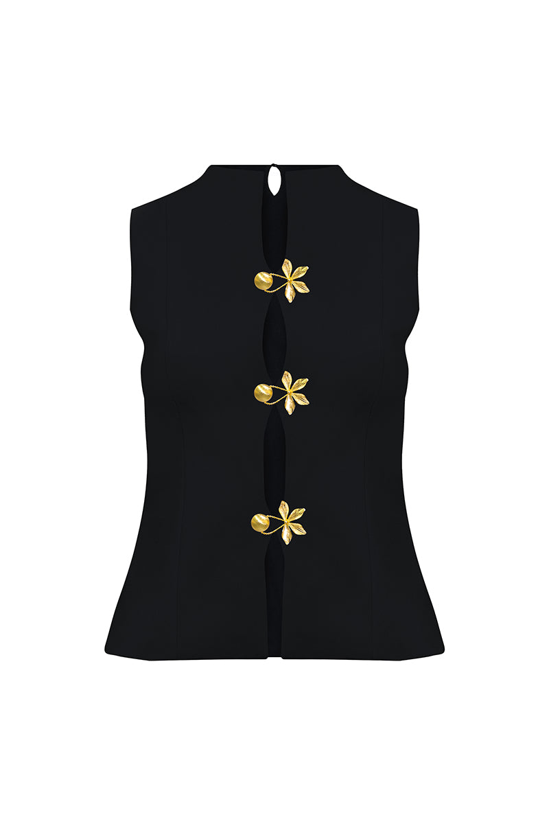 PRIMAVERA VEST IN BLACK