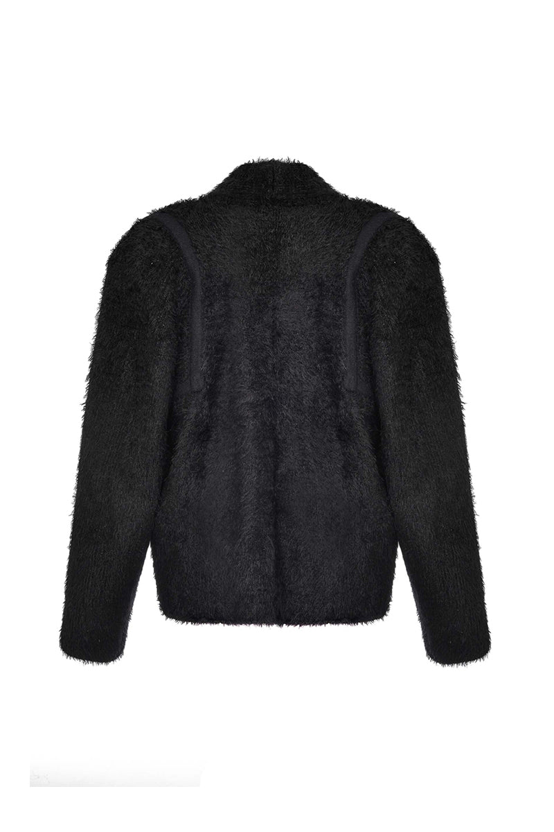 BLACK AND GOLD WOOL CARDIGAN