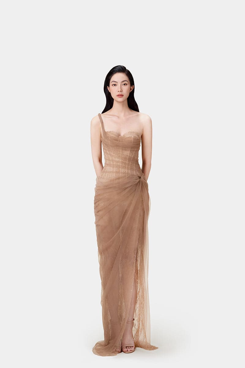 MARA DRESS IN BROWN